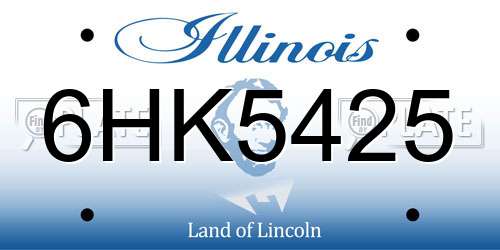6HK5425 Illinois License Plate