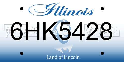 6HK5428 Illinois License Plate