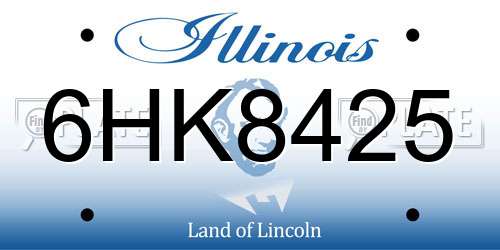 6HK8425 Illinois License Plate