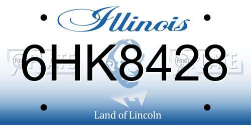 6HK8428 Illinois License Plate