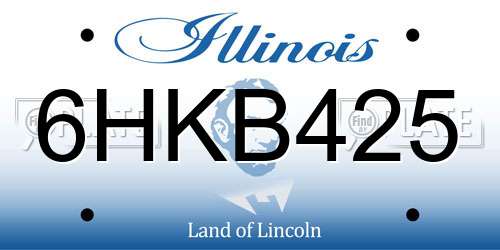 6HKB425 Illinois License Plate