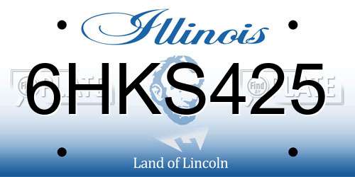 6HKS425 Illinois License Plate
