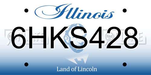 6HKS428 Illinois License Plate