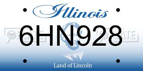6HN928 Illinois License Plate