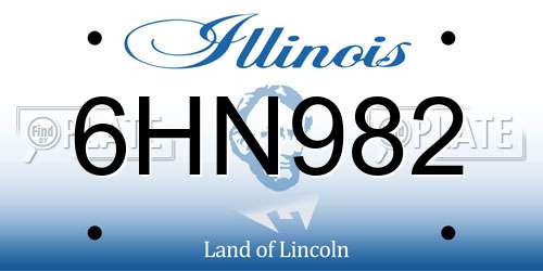 6HN982 Illinois License Plate
