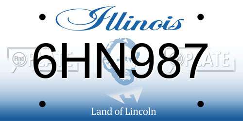 6HN987 Illinois License Plate