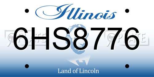 6HS8776 Illinois License Plate