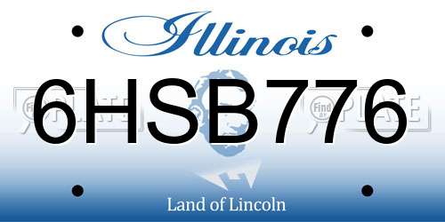 6HSB776 Illinois License Plate