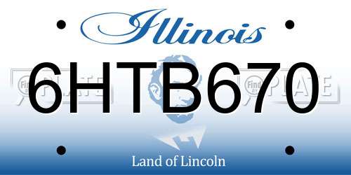 6HTB670 Illinois License Plate