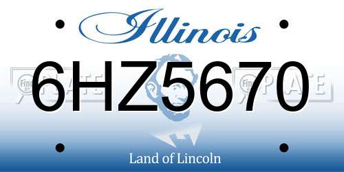 6HZ5670 Illinois License Plate