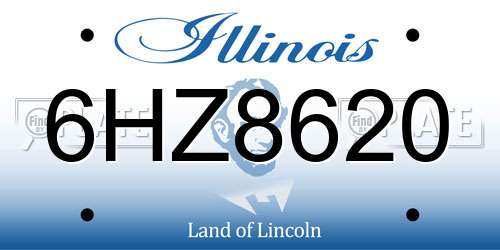 6HZ8620 Illinois License Plate