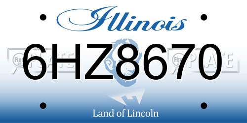 6HZ8670 Illinois License Plate