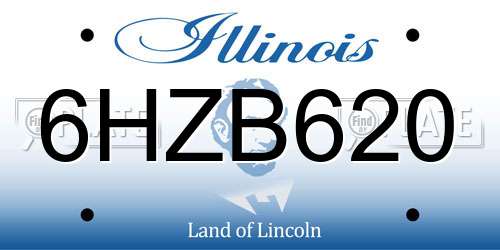 6HZB620 Illinois License Plate