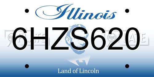 6HZS620 Illinois License Plate