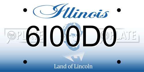 6I00D0 Illinois License Plate