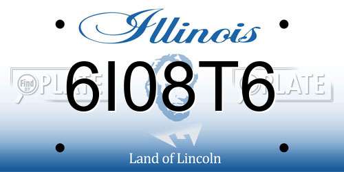 6I08T6 Illinois License Plate