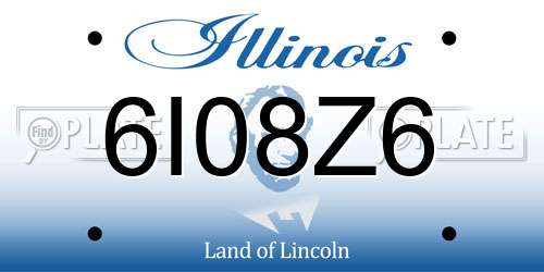 6I08Z6 Illinois License Plate