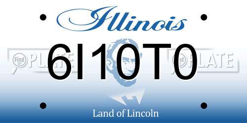 6I10T0 Illinois License Plate