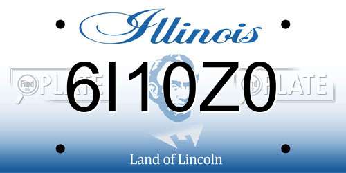 6I10Z0 Illinois License Plate