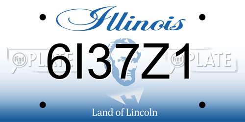 6I37Z1 Illinois License Plate