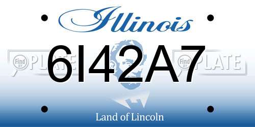 6I42A7 Illinois License Plate