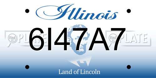 6I47A7 Illinois License Plate