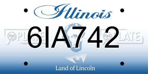 6IA742 Illinois License Plate