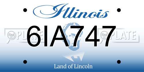 6IA747 Illinois License Plate