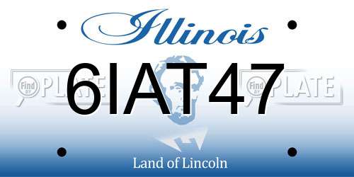 6IAT47 Illinois License Plate