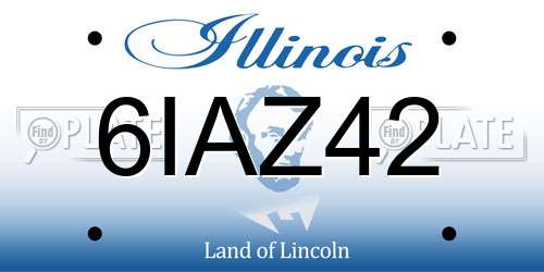 6IAZ42 Illinois License Plate