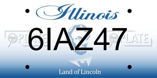 6IAZ47 Illinois License Plate