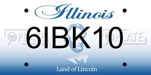 6IBK10 Illinois License Plate