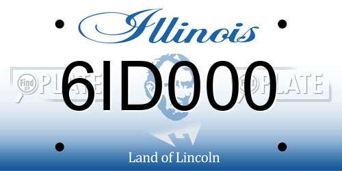 6ID000 Illinois License Plate