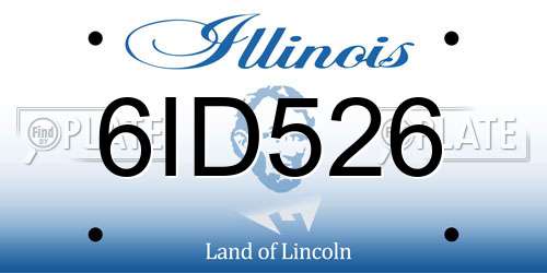 6ID526 Illinois License Plate