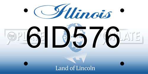 6ID576 Illinois License Plate