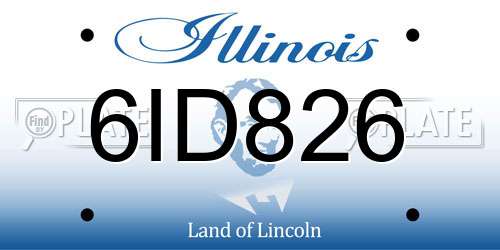 6ID826 Illinois License Plate