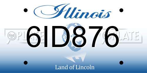 6ID876 Illinois License Plate
