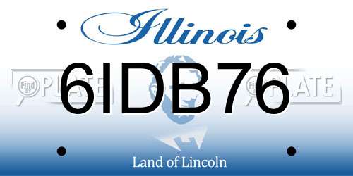 6IDB76 Illinois License Plate