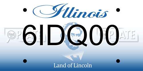 6IDQ00 Illinois License Plate