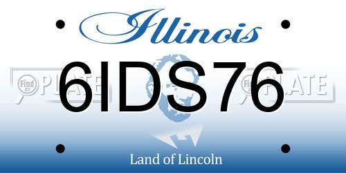 6IDS76 Illinois License Plate