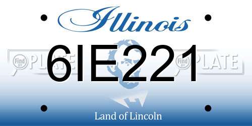 6IE221 Illinois License Plate