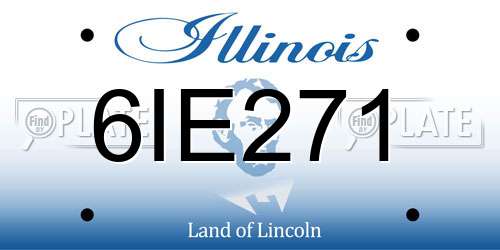 6IE271 Illinois License Plate