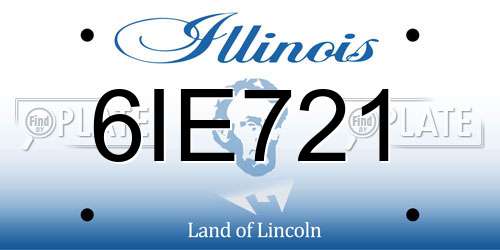 6IE721 Illinois License Plate