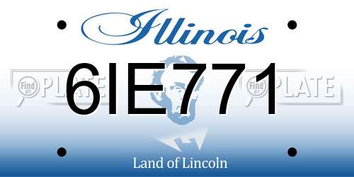 6IE771 Illinois License Plate