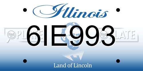 6IE993 Illinois License Plate