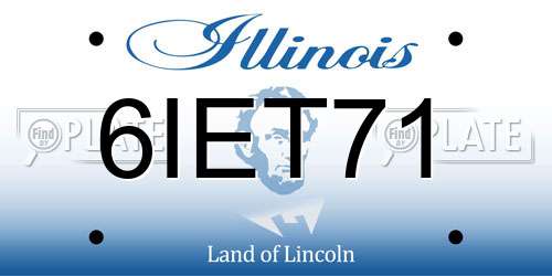 6IET71 Illinois License Plate