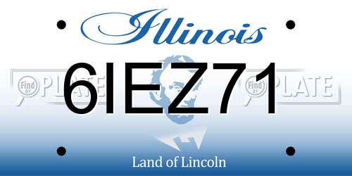 6IEZ71 Illinois License Plate