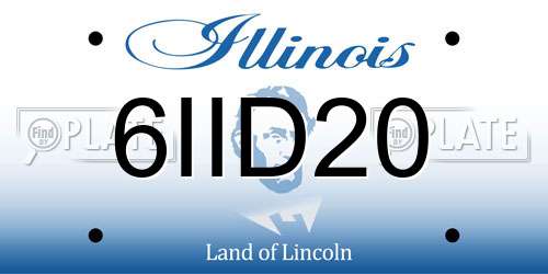 6IID20 Illinois License Plate