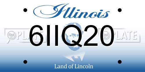 6IIQ20 Illinois License Plate