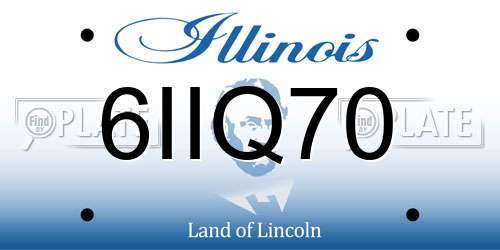 6IIQ70 Illinois License Plate